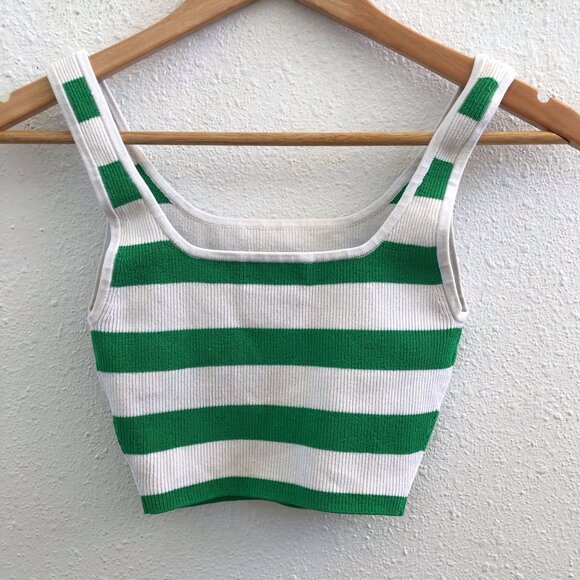 BABATON By Aritzia Sculpt Knit Squareneck Cropped Tank Size XXS - Picture 2 of 9